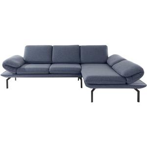 DOMO collection Ecksofa New York, wahlweise mit Arm- und Rückenfunktion, mit Winkelfuß aus Metall