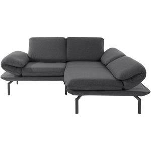 DOMO collection Ecksofa New York, wahlweise mit Arm- und Rückenfunktion, mit Winkelfuß aus Metall