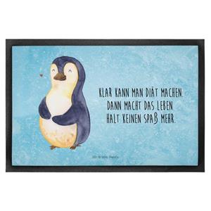 Mr. & Mrs. Panda Fußmatte Pinguin Diät - Eisblau - Geschenk, Fußabstreifer, Fußabtreter, dick, , Höhe: 0.6 mm