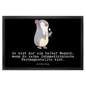 Mr. & Mrs. Panda Fußmatte Zahnmedizinische Fachangestellte mit Herz - Schwarz - Geschenk, Haust, , Höhe: 0.5 mm