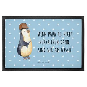 Mr. & Mrs. Panda Fußmatte Wenn Papa es nicht reparieren kann, sind wir am Arsch - Blau Pastell, , Höhe: 0.5 mm