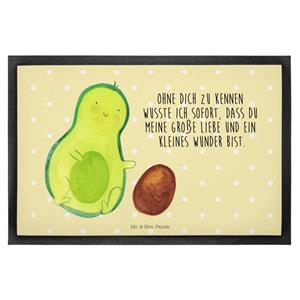 Mr. & Mrs. Panda Fußmatte Avocado rollt Kern - Gelb Pastell - Geschenk, Gesund, Baby, große Lie, , Höhe: 0.6 mm