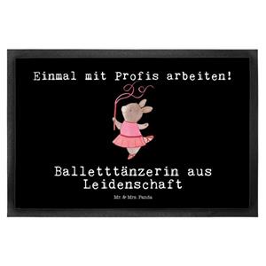 Mr. & Mrs. Panda Fußmatte Balletttänzerin aus Leidenschaft - Schwarz - Geschenk, Fußabtreter, B, , Höhe: 0.6 mm