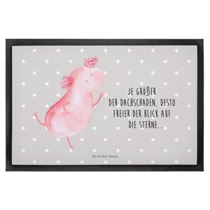 Mr. & Mrs. Panda Fußmatte Axolotl tanzt - Grau Pastell - Geschenk, Fußabtreter, Türvorleger, Mo, , Höhe: 0.6 mm
