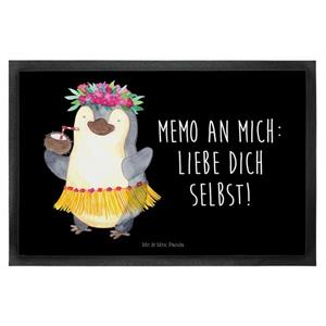 Mr. & Mrs. Panda Fußmatte 40 x 60 cm Pinguin Kokosnuss - Schwarz - Geschenk, Ferien, Aloha, Url, , Höhe: 0 mm