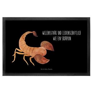 Mr. & Mrs. Panda Fußmatte 40 x 60 cm Sternzeichen Skorpion - Schwarz - Geschenk, Geschenk Oktob, , Höhe: 0 mm