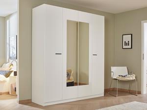 Mobistoxx Kledingkast FLORILLA 4 deuren 181 cm wit met spiegel