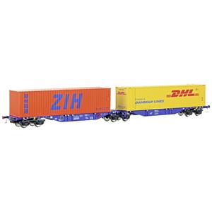 Mehano 90663 H0 containerwagen Sgmrss90 DHL/ZIH van de CBR