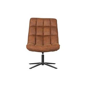 Woood Dirkje Draaifauteuil - Leerlook - Cognac - 101x70x85