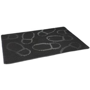Brumag 2x Stuks rubberen anti-slip deurmatten/buitenmatten zwart met noppen 60 x cm -