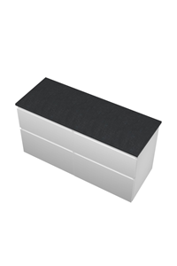 Proline Top wastafelonderkast met 4 laden asymmetrisch en afdekplaat hardsteen 120 x 46 x 60 cm, mat wit