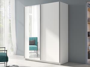 Mobistoxx Kledingkast GOZZANO 2 deuren 180 cm wit met spiegel