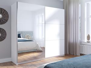 Mobistoxx Kledingkast ARSENIC 2 deuren 151 cm wit met spiegel