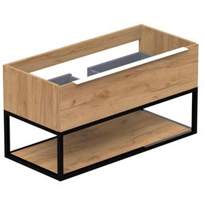 Thebalux Type onderbouwkast 100x45x50cm opbouwgreep wit mat 1 softclose lades standaard greep MDF/spaanderplaat/metaal sequoia 1TY100436SQ-NW