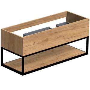 Thebalux Type wastafelonderkast - 120x45x50cm - 1 lade - met metalen frame - 2 uitsparingen - MDF oak grain 1TY120161OG