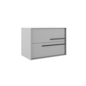 Adema Prime Essential Wastafelonderkast - 79.5x55x45.5cm - 2 lades - Standaard greep - MDF - greige (grijs) AQUA_80_Griggio