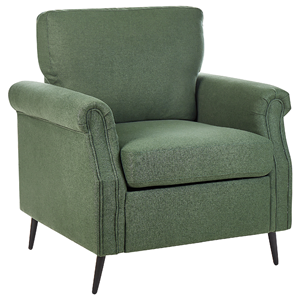 beliani Moderner Retro-Sessel aus Stoff grün mit Metallbeinen schwarz Vietas - Grün