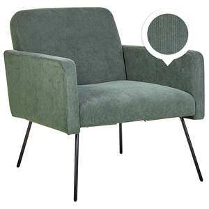 Beliani - Sessel aus Cord dunkles Grün Metallgestell in Schwarz Retro Design Narken - Grün