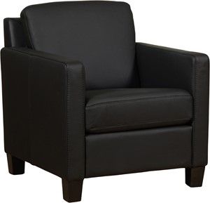 ShopX Leren fauteuil smart 163 zwart, zwart leer, zwarte stoel