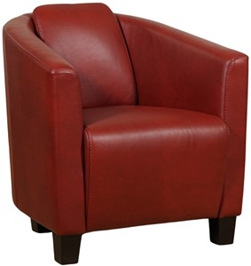 ShopX Leren fauteuil press 275 rood, rood leer, rode stoel