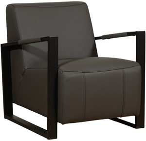 ShopX Leren fauteuil touch 120 grijs, grijs leer, grijze stoel