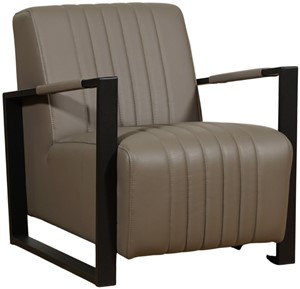 ShopX Leren fauteuil jolly 117 grijs, grijs leer, grijze stoel