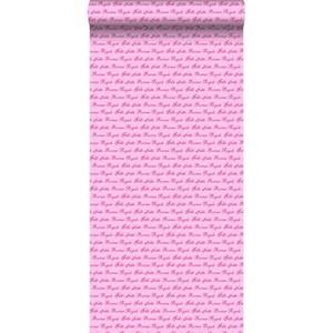 Esta Home ESTAhome behang prinsessen woorden roze - 114948 - 53 cm x 10,05 m