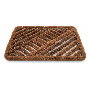 Sorex Set van 2x stuks bruine deurmatten/vloermatten staaldraad/kokos rechthoekig zware kwaliteit x 60 -