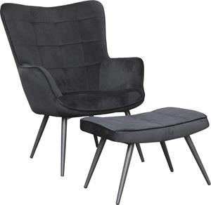 byLIVING Sessel "Uta", (1 St.), wahlweise mit oder ohne Hocker, in Cord, Samt oder Webstoff
