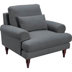 exxpo - sofa fashion Sessel, mit Schaumstoffflocken-Füllung, Holzfüßen und inklusive Zierkissen