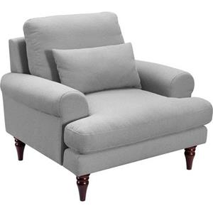 exxpo - sofa fashion Sessel, mit Schaumstoffflocken-Füllung, Holzfüßen und inklusive Zierkissen