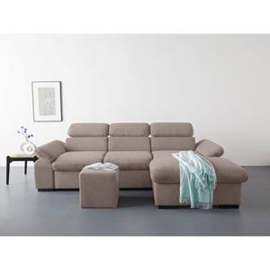 COTTA Ecksofa "Lola", (Set, mit Hocker), mit Hocker & Kopfteilfunktion, wahlw. Bett- und Armteilfunktion