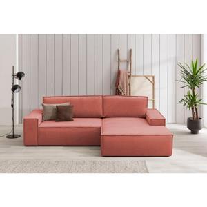 Home affaire Ecksofa SHERWOOD, mit Bett-Funktion (Liegefläche 210x136 cm), mit 2 losen Rückenkissen