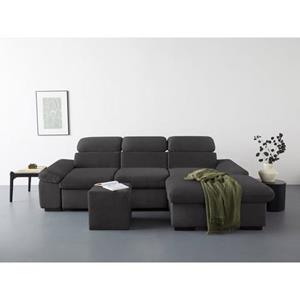 COTTA Ecksofa "Lola", (Set, mit Hocker), mit Hocker & Kopfteilfunktion, wahlw. Bett- und Armteilfunktion