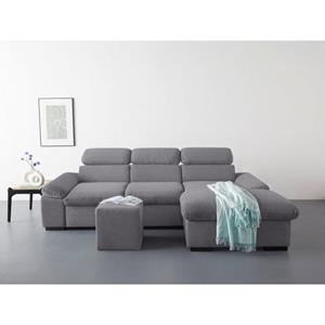 COTTA Ecksofa "Lola", (Set, mit Hocker), mit Hocker & Kopfteilfunktion, wahlw. Bett- und Armteilfunktion