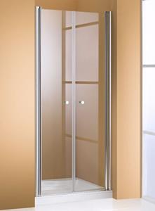 Huppe 501 Design Pure 2-delige Nisdeur 80 X 200 Cm. Matzilver-helder Glas