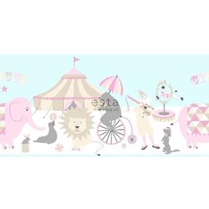 Esta Home ESTAhome behangrand circus figuren licht roze, lichtblauw en beige - 1