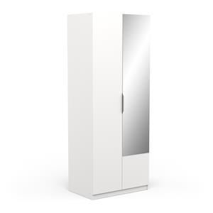 Ameubelment Kledingkast Ghost 2 deuren met spiegel 80x203 cm wit
