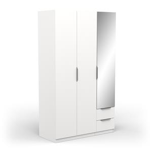Ameubelment Kledingkast Ghost 3 deuren/2 laden en spiegel 120x203 cm wit