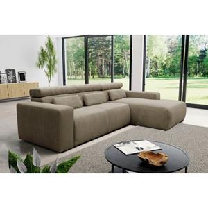 DOMO collection Ecksofa "Brandon", mit Kopfteilverstellung, wahlweise Sitztiefenverstellung, auch in Cord