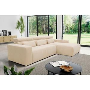 DOMO collection Ecksofa "Brandon", mit Kopfteilverstellung, wahlweise Sitztiefenverstellung, auch in Cord