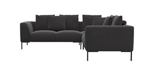 FLEXLUX Ecksofa "Sava", Taschenferderkern-Sitz mit Kaltschaum, lose Rücken- & Dekokissen