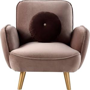 ATLANTIC home collection Sessel, mit Welleunterfederung, inkl. Dekokissen und goldene Massivholzfüße