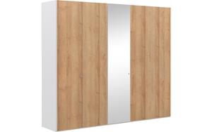 Goossens Kledingkast Easy Storage Ddk, Kledingkast 253 cm breed, 220 cm hoog, 4x draaideur en 1x spiegel draaideur midden