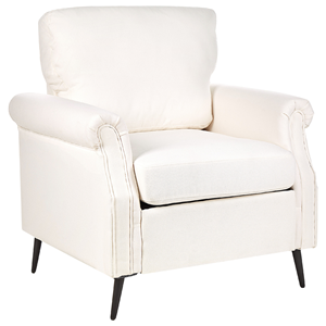 Beliani - Moderner Retro-Sessel aus Stoff weiß creme mit Metallbeinen schwarz Vietas - Weiß