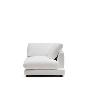 Kave Home Chaise Longue Gala Chenille, Rechts - Wit