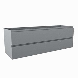 Mondiaz HAY wastafelonderkast - 150x45x50cm - 2 lades - uitsparing rechts - softclose - Plata M45142Plata