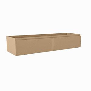 Mondiaz FOGE wastafelonderkast - 130x41x25cm - 2 lades - uitsparing midden - softclose - Oro M44238Oro