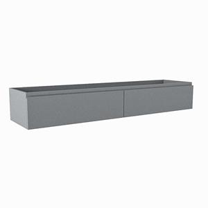 Mondiaz FOGE wastafelonderkast - 160x41x25cm - 2 lades - uitsparing links - softclose - Plata M44255Plata