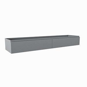 Mondiaz FOGE wastafelonderkast - 190x45x25cm - 2 lades - uitsparing midden - softclose - Plata M44211Plata